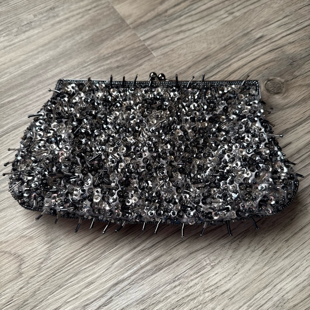 Lancome Black and Silver Clutch with Elegant Design